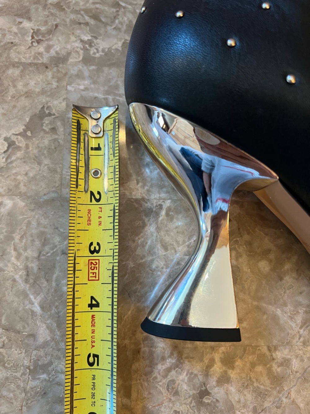 Katy Perry Laterr High Bootie Faux Black Silver Accent 4in Heel NIB Size 10 - Picture 5 of 10